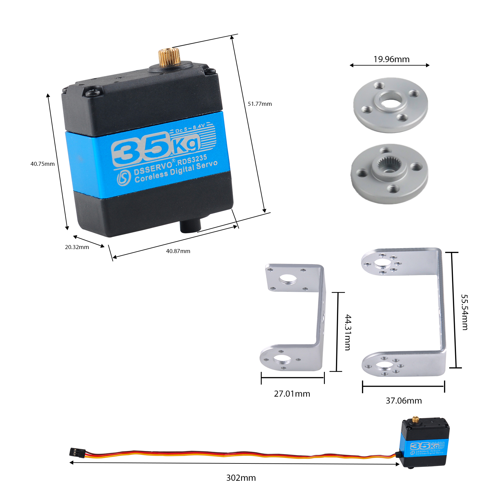 Servo Digitale RDS3235 35KG co - Servo Bracket recensione e prezzo